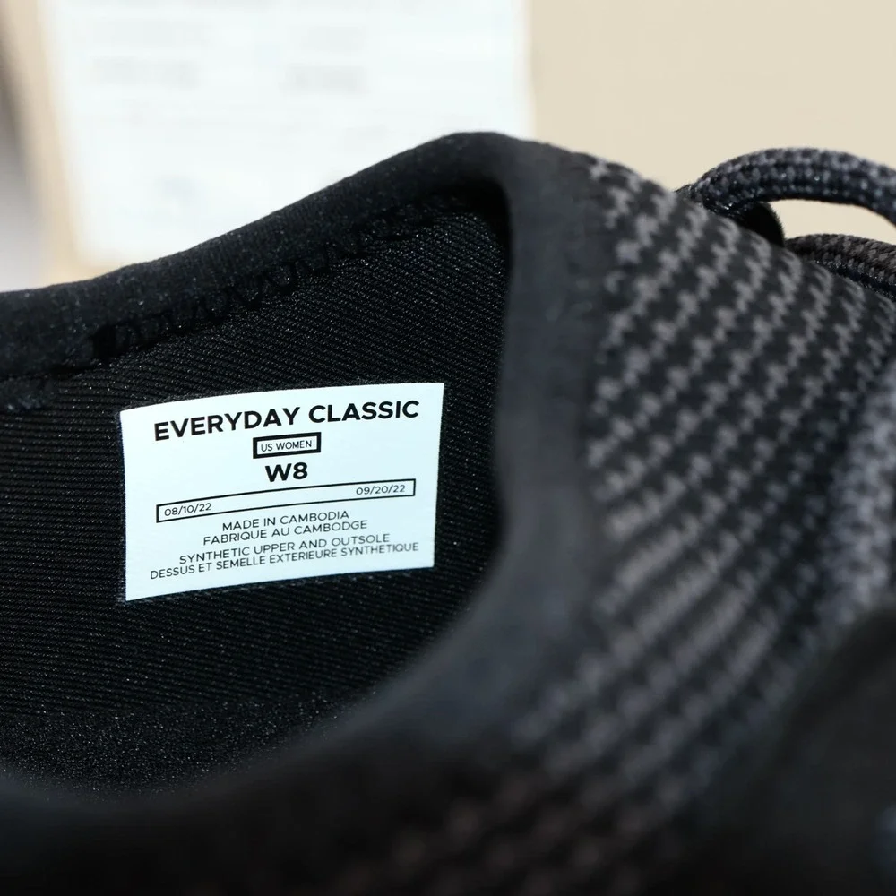Vessi Womens Everyday Classic Sneaker Size 8 Waterproof Black Knit Lace Up Shoes